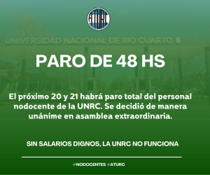 ATURC: Paro de 48 hs