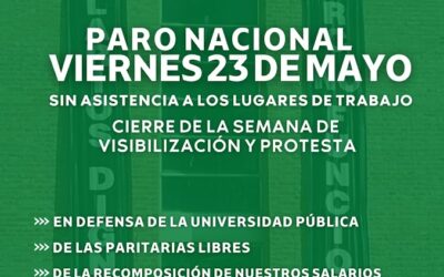 Aturc, viernes 23 de mayo Paro Nacional