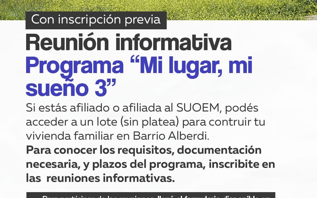 Programa “Mi Lugar, Mi Sueño 3”